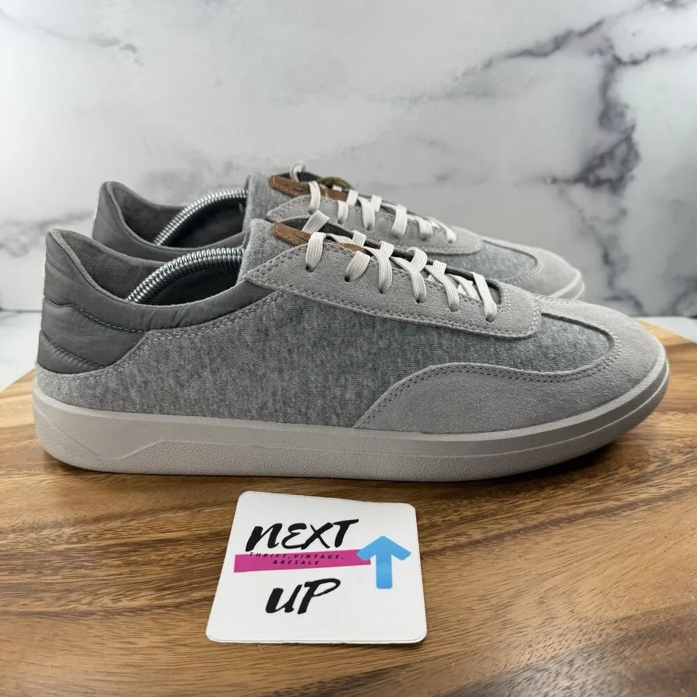 Mens size 11.5-OluKai Puliki Grey/Charcoal Lace Up Casual Sneakers Shoes